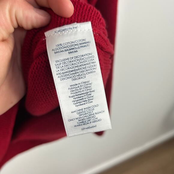 Chaps Red Men’s Crew Neck Pullover Sweater 100% Cotton Size XL - Picture 4 of 6